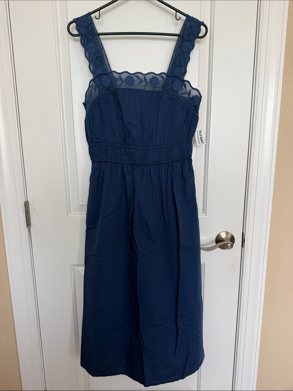 Women’s Old Navy Navy Blue Lace-Trim Midi Dress